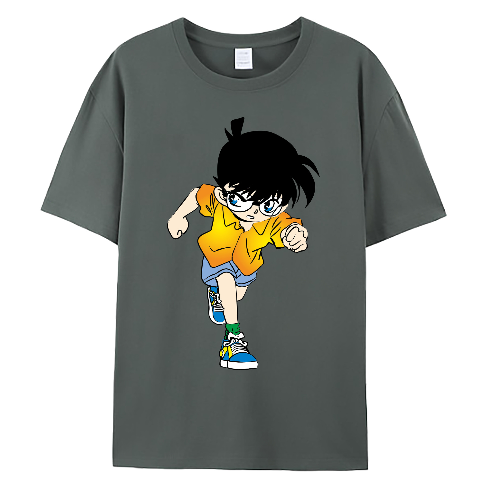 （画像用） 名探偵コナン 江戸川 コナン Detective Conan Conan Edogawa 綿100％ メンズ半袖Tシャツ｜肌触りやわらか＆通気性
